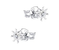 Sun Shaped Silver Stud Earring STS-6748